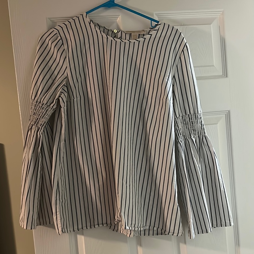 Striped Blue and White Women's Top